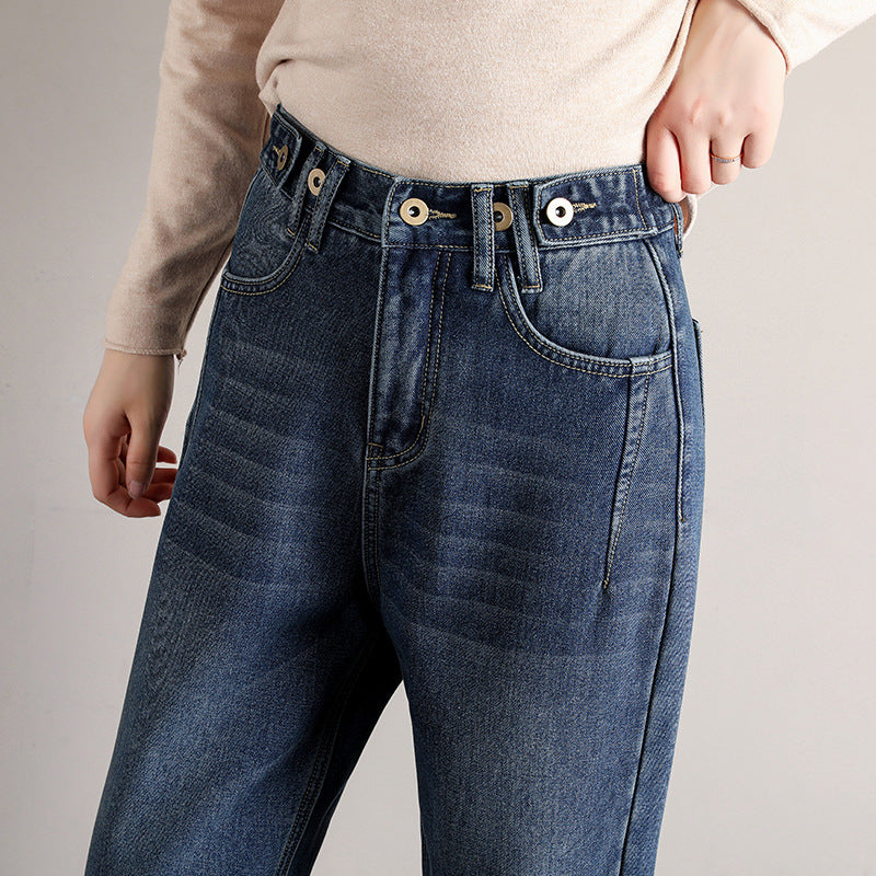 Spring And Summer Elastic Waist Is Thin And Loose Wide-legged