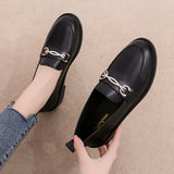 Versatile Shoes Women\'s Shoes Lefu Shoes British Black Flat Bottom Diamond Shoes
