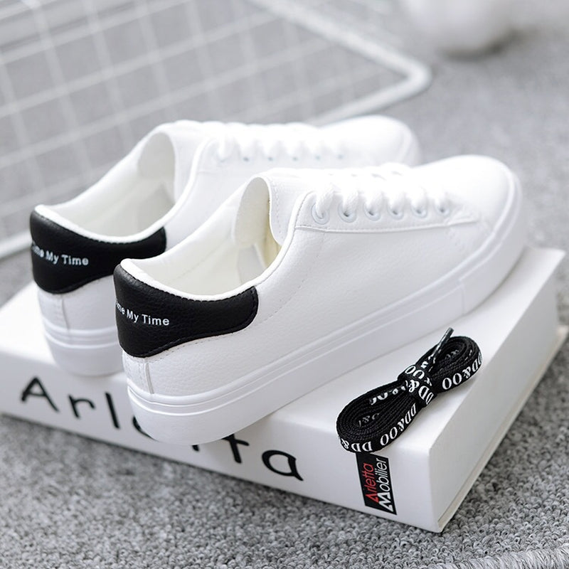Women Sneakers Fashion Breathble Vulcanized Shoes Pu Leather