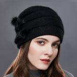 Spring, Autumn And Winter Middle-aged And Elderly Ladies Rabbit Fluffy Hat