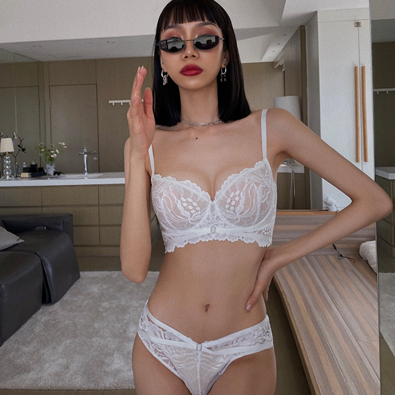 Women's Summer White Lace Underwear Set