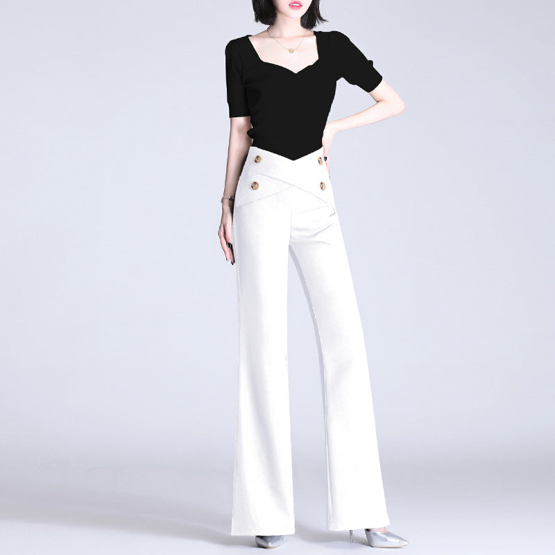 Summer New Suit Thin High Waist Straight Drooping Casual Pants