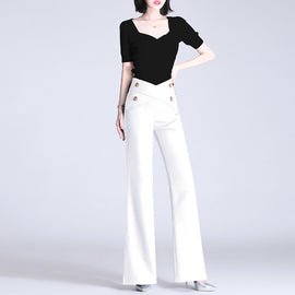 Summer New Suit Thin High Waist Straight Drooping Casual Pants