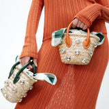 Summer Sweet Rattan Weaving Shoulder Crossbody Bag