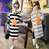 Middle-aged Girls' Bottoming Shirt Casual Hooded Mid-length