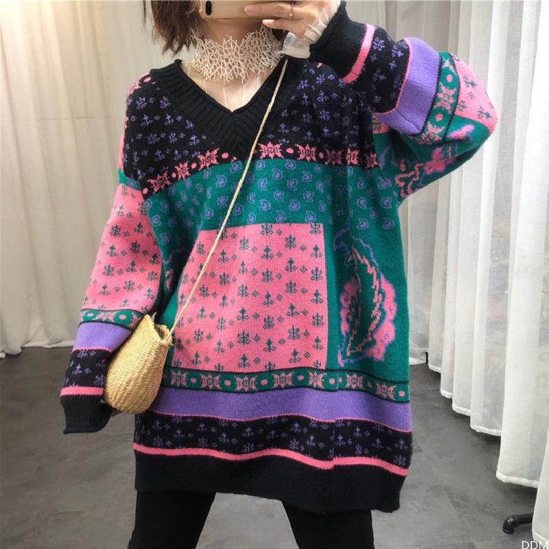 Women's Mid-length Loose And Lazy Style Thin Sweater