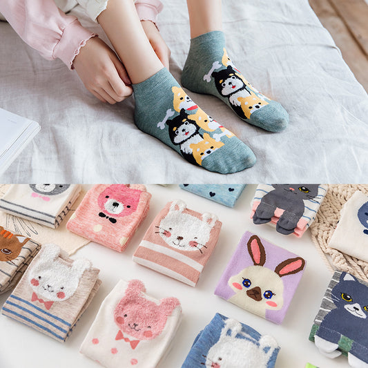 Women's Cotton Tube Socks European And American Girls Ear Socks
