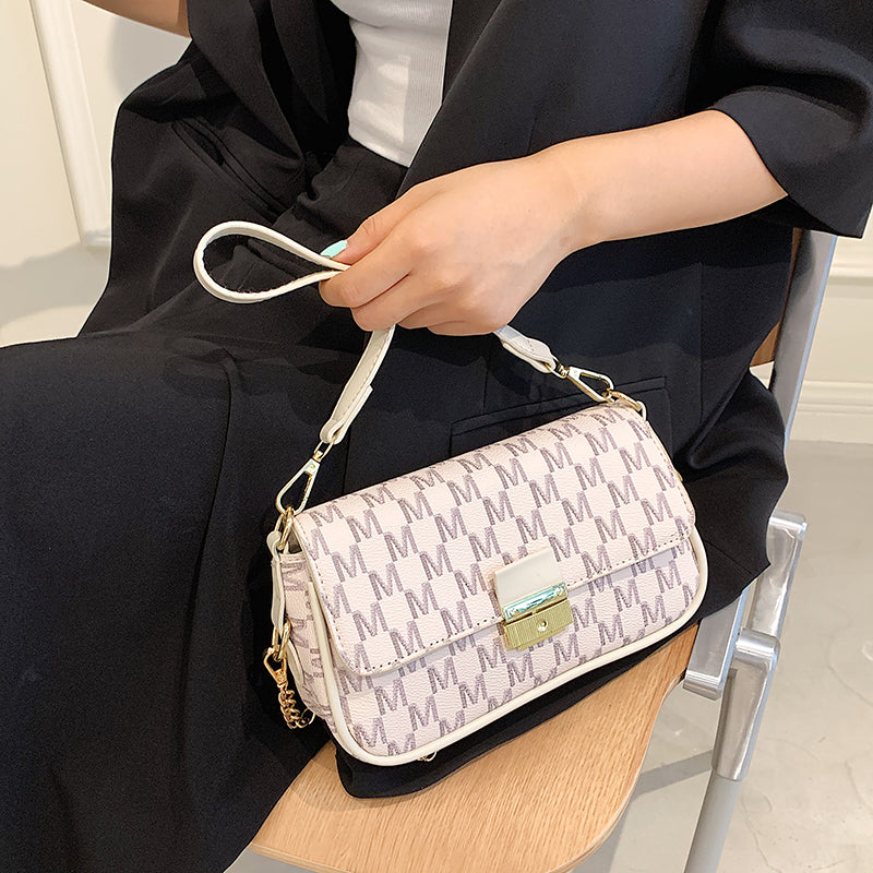 LEFTSIDE Retro Letter PU Leather Small Underarm