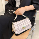 LEFTSIDE Retro Letter PU Leather Small Underarm
