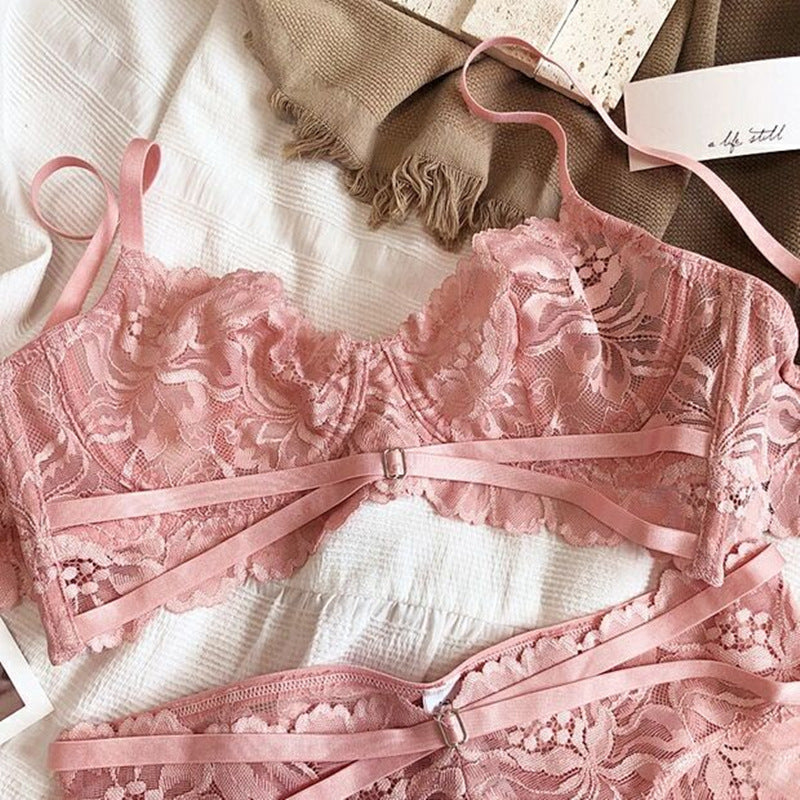 Women's Summer White Lace Underwear Set