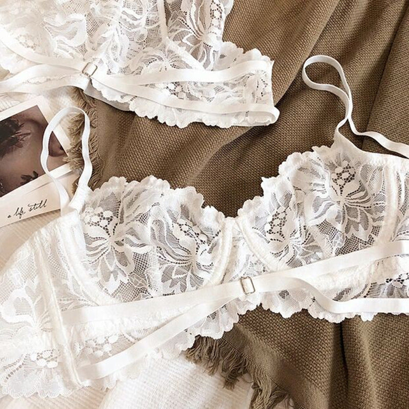 Women's Summer White Lace Underwear Set