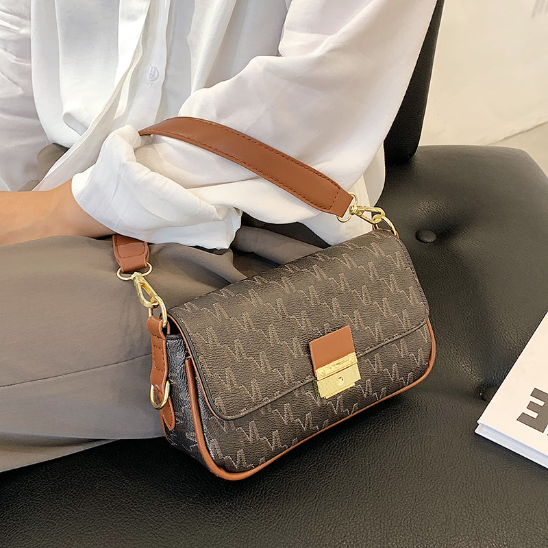 LEFTSIDE Retro Letter PU Leather Small Underarm