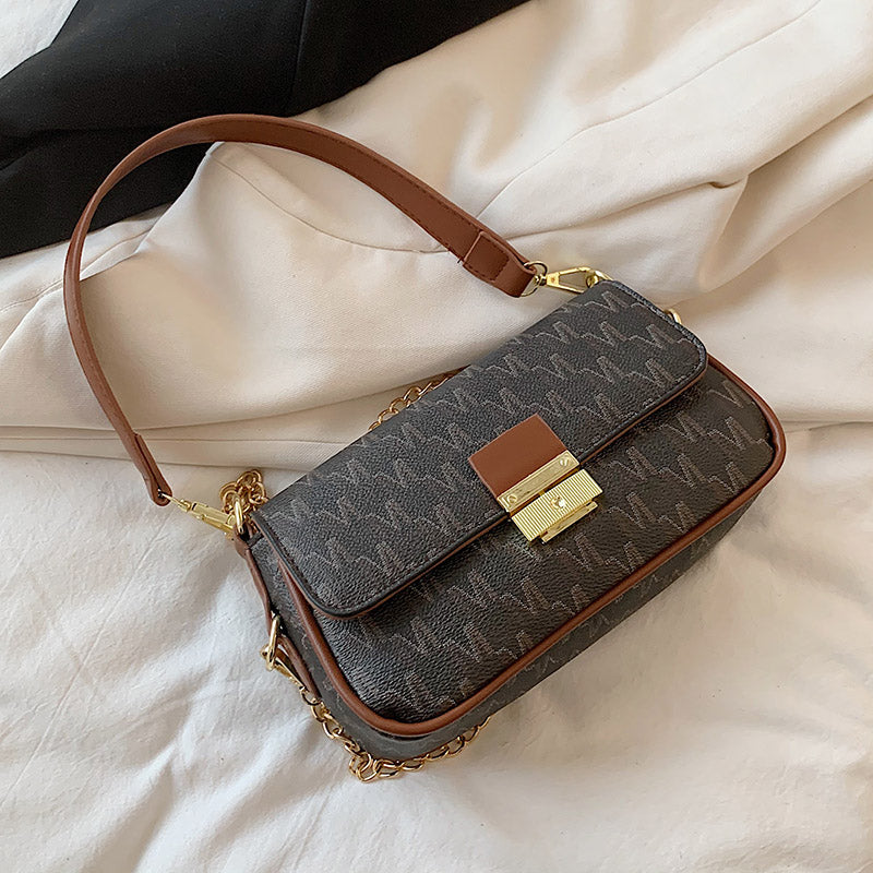 LEFTSIDE Retro Letter PU Leather Small Underarm