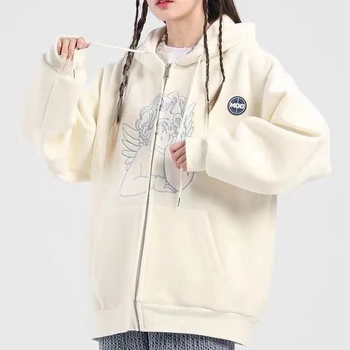 Fashion Casual New Print Loose Slim Sweater Coat Women