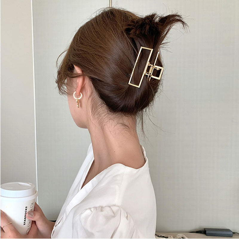 Korean Chic Minimalist Style Geometric Metal Clutch