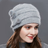 Spring, Autumn And Winter Middle-aged And Elderly Ladies Rabbit Fluffy Hat