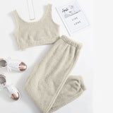 New Autumn And Winter Plush Casual Vest Pants Sportsuit