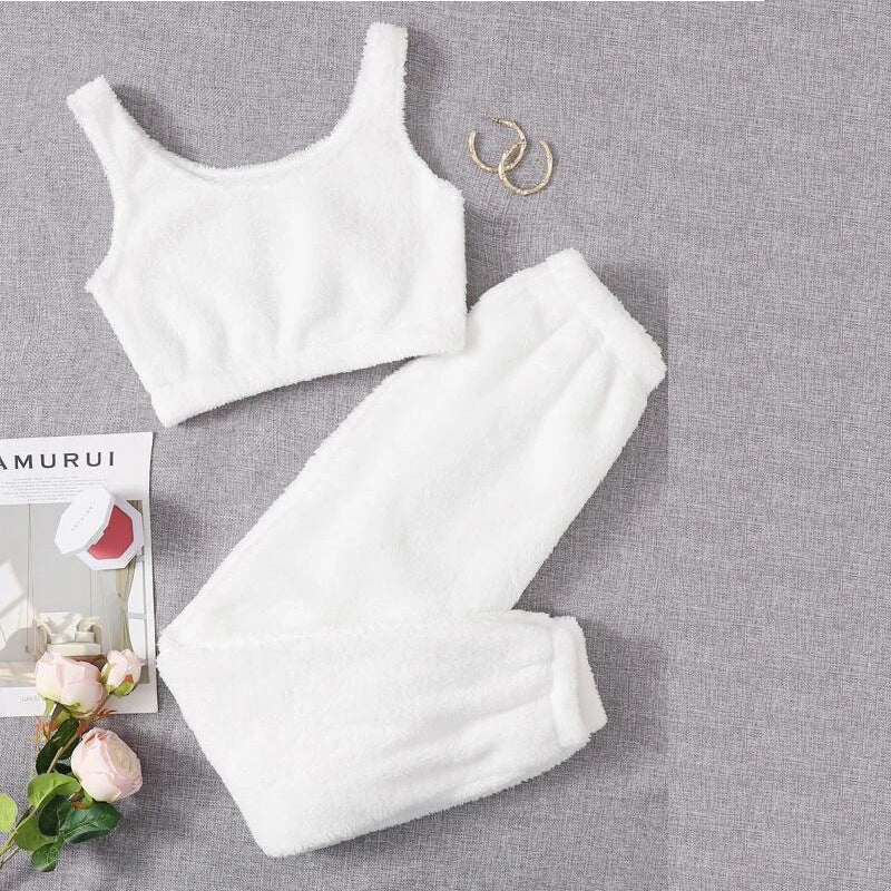 New Autumn And Winter Plush Casual Vest Pants Sportsuit