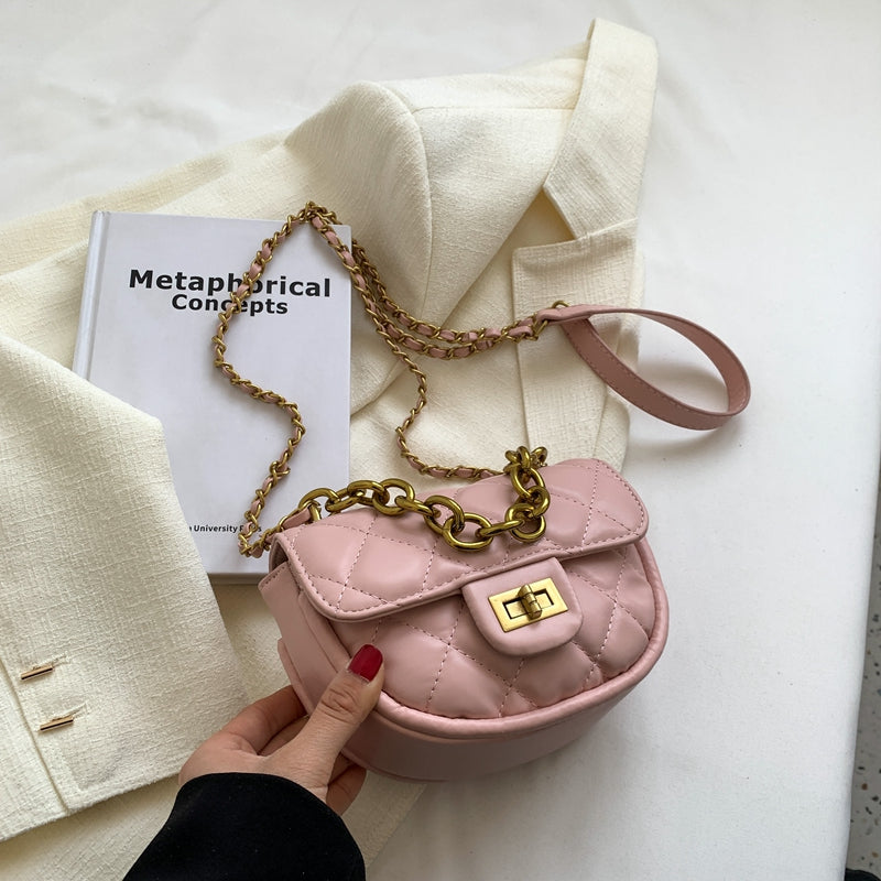 Women's Mini PU Leather Saddle Shoulder Crossbody Bags