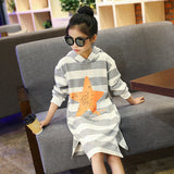 Middle-aged Girls' Bottoming Shirt Casual Hooded Mid-length
