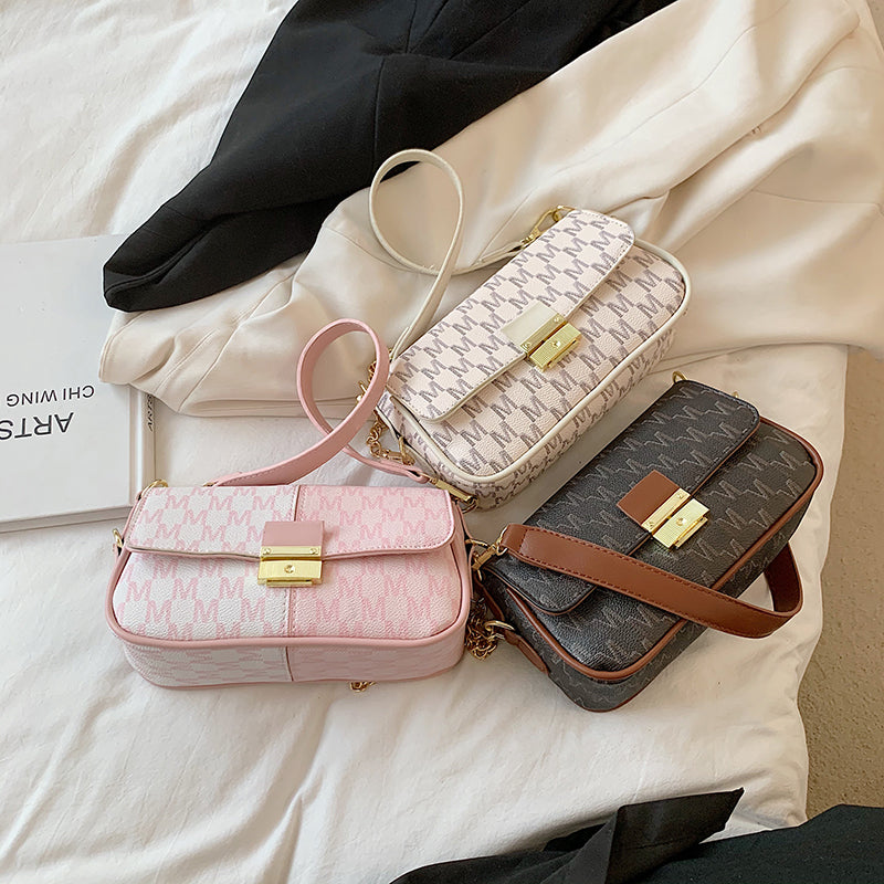 LEFTSIDE Retro Letter PU Leather Small Underarm