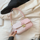 LEFTSIDE Retro Letter PU Leather Small Underarm