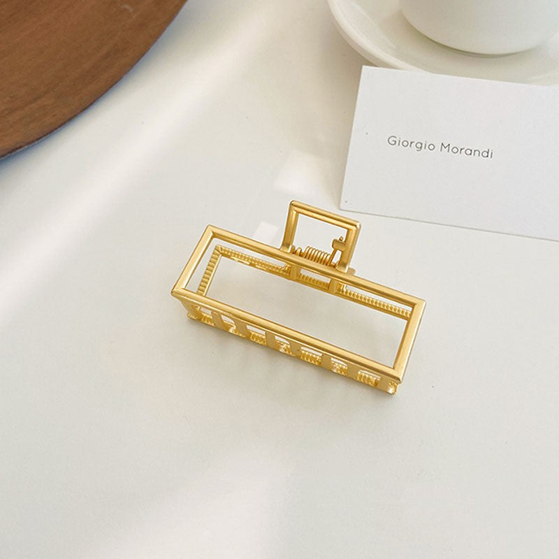 Korean Chic Minimalist Style Geometric Metal Clutch