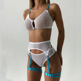 New Women's Lace Comfortable Gathering Bra Underwear Garter Set