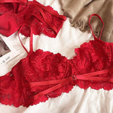 Women's Summer White Lace Underwear Set